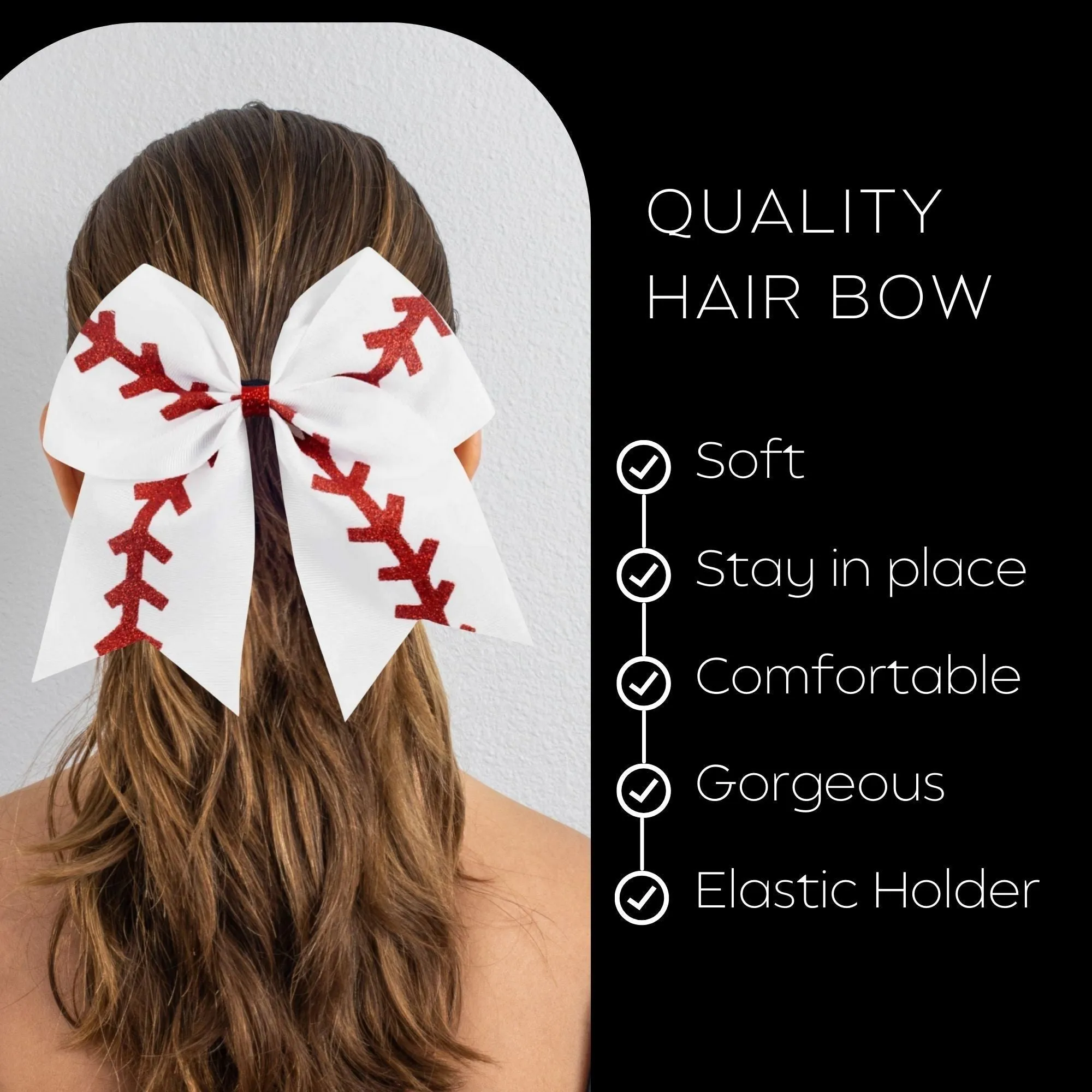 Baseball Sports Hair Bow