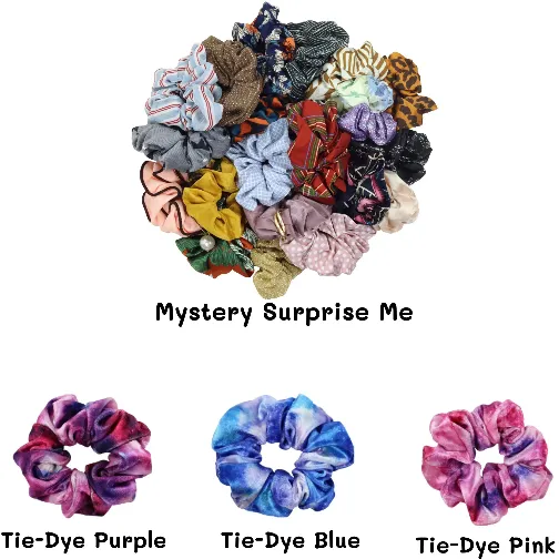 Build Your Own Scrunchies Pack Cotton Satin Velvet Hair Ties Plain Scrunchie Wholesale Ponytail Accessories Scrunchy Elastic Bands for Girls