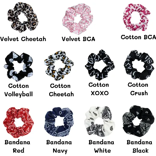 Build Your Own Scrunchies Pack Cotton Satin Velvet Hair Ties Plain Scrunchie Wholesale Ponytail Accessories Scrunchy Elastic Bands for Girls