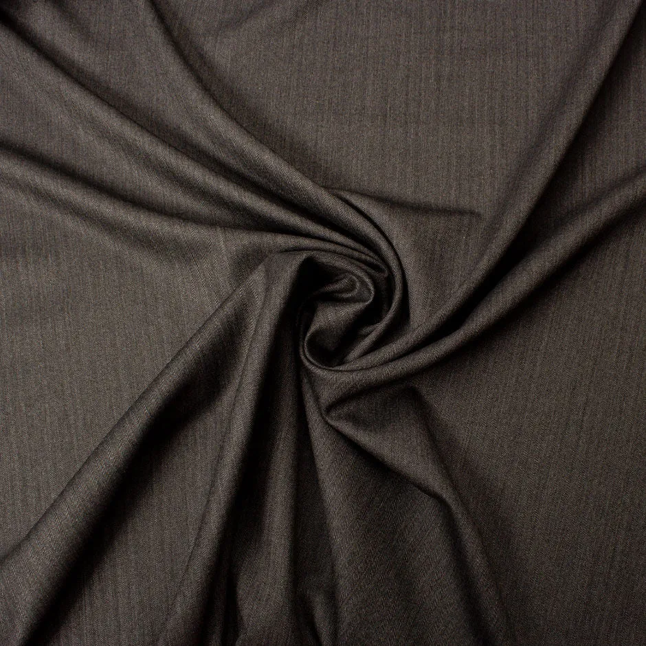 Dark Grey Herringbone Wool & Cashmere Suiting (A 3.15m Piece)