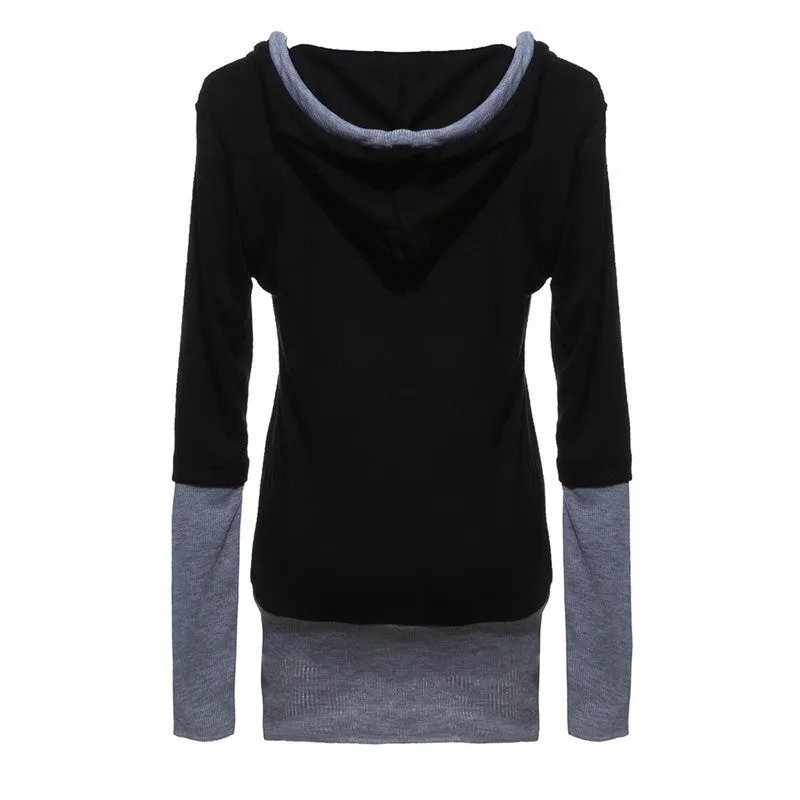 Fashion Korean Style Women Long Sleeve Hooded Casual Hoodies Sweatshirt Blouse Tops Outerwear