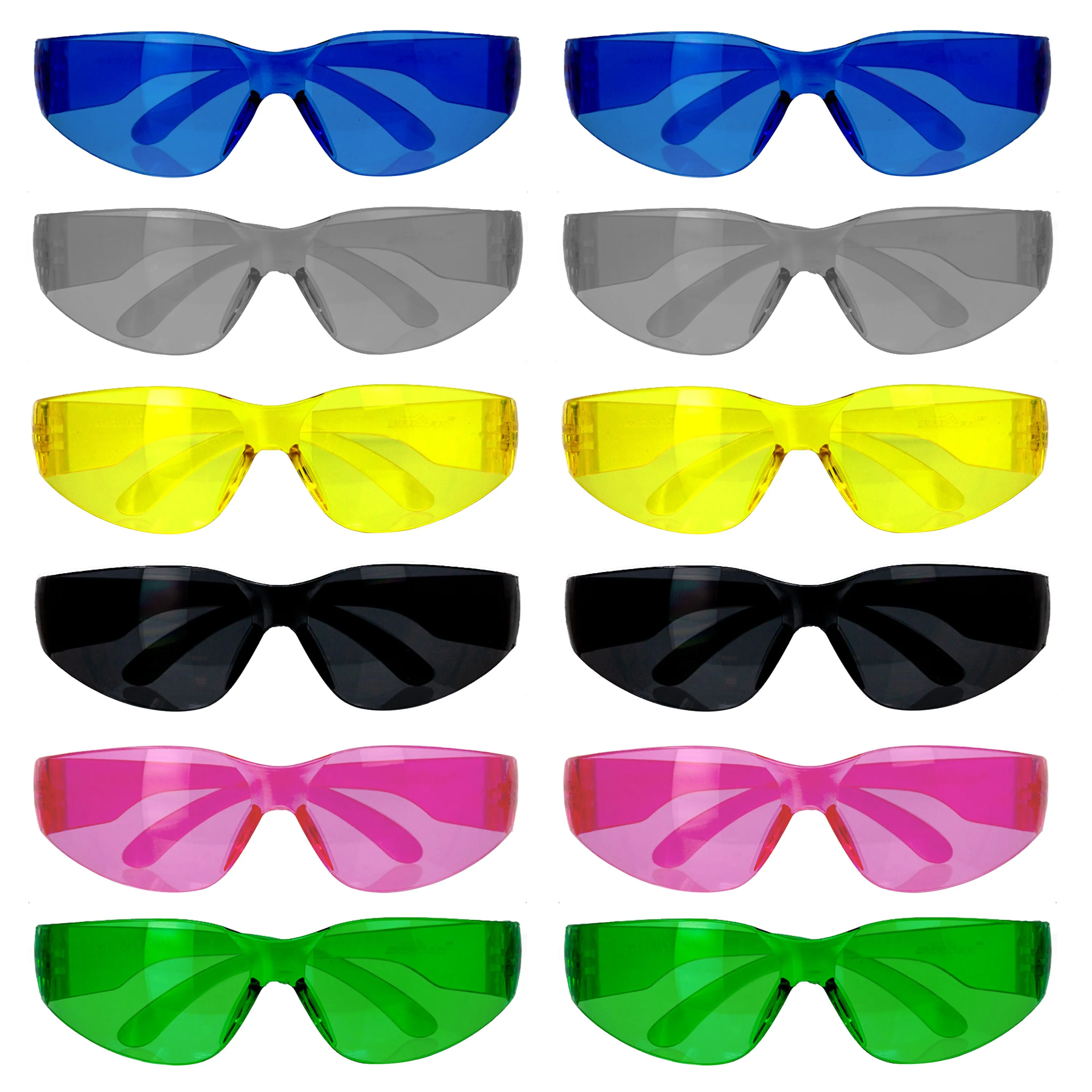 Keystone Full-Color Polycarbonate Safety Glasses, Anti-Scratch, ANSI Z87.1