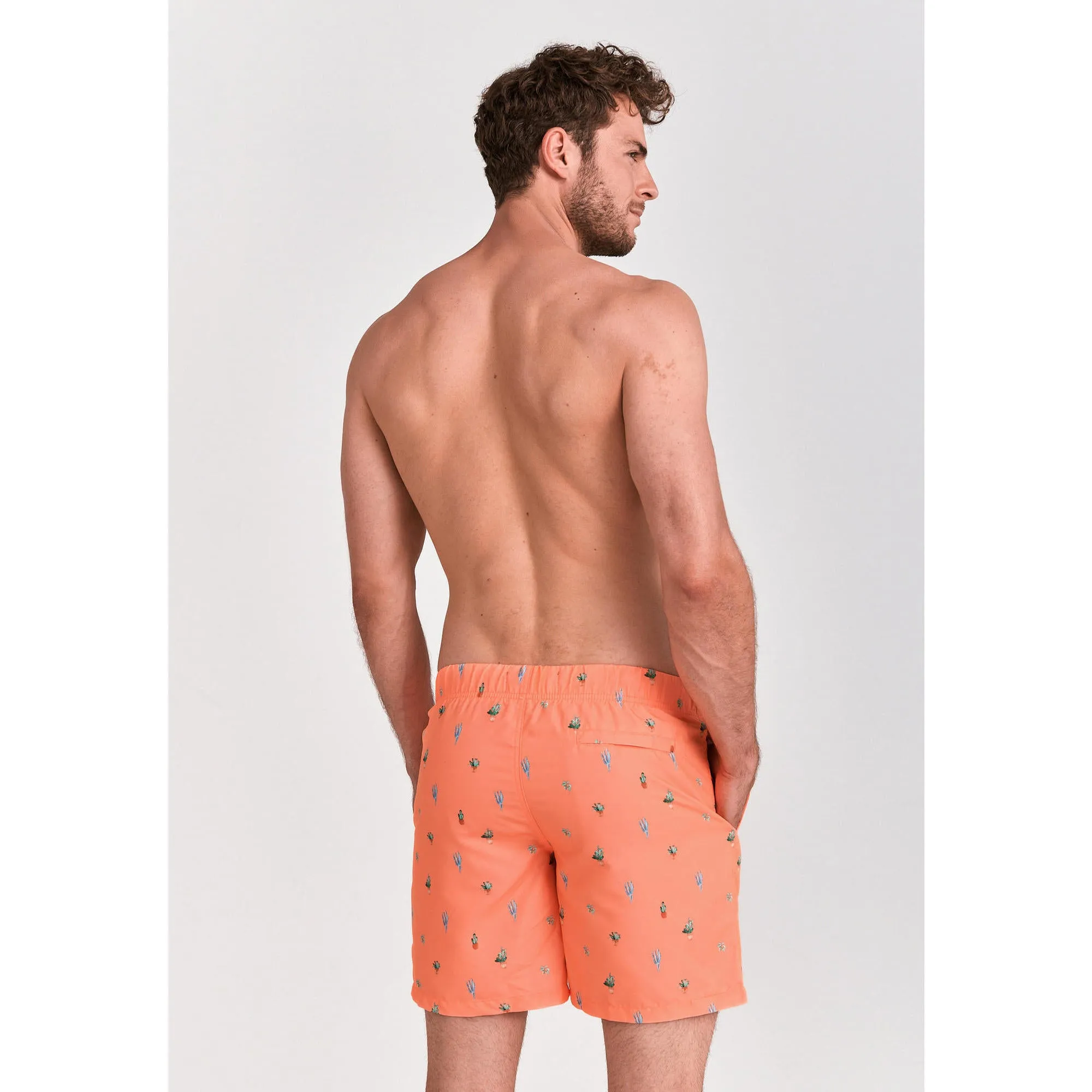 Men's swim shorts oasis micro peach SHIWI, neon blood orange