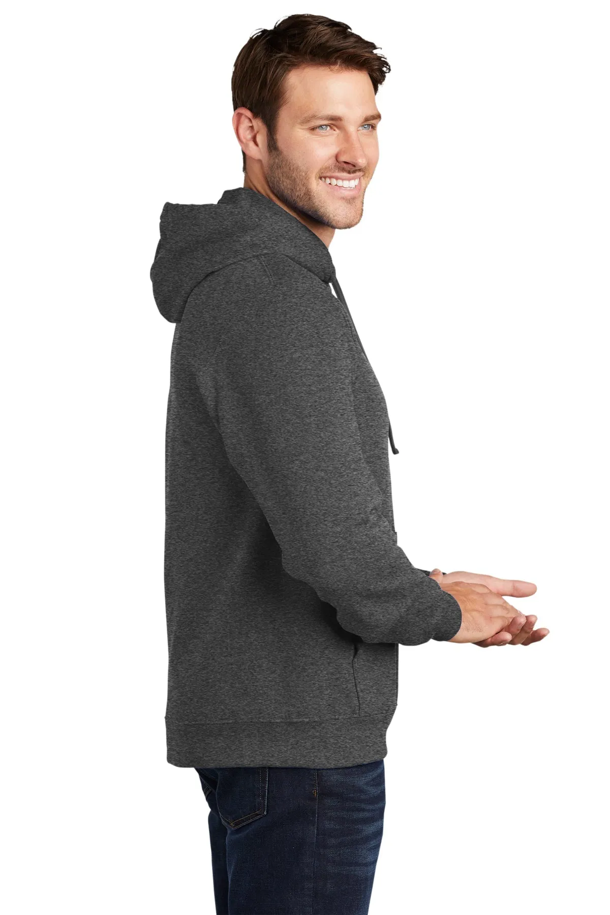 Port & Company Fan Favorite Fleece Customized Hoodies, Dark Heather Grey