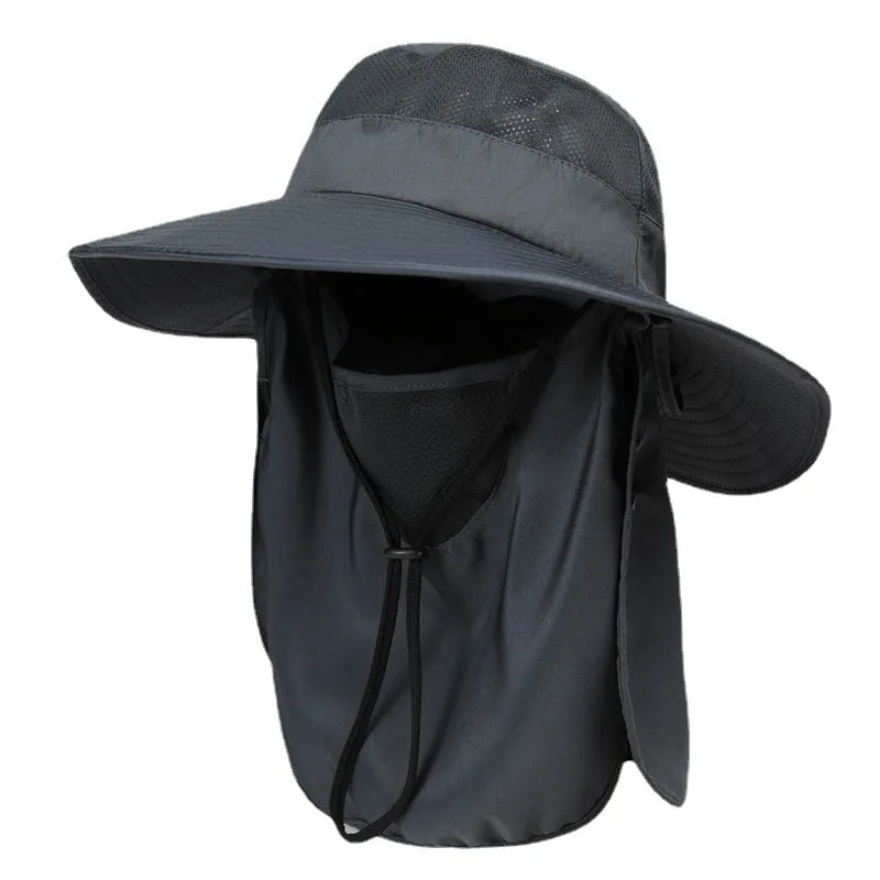 UPF 50  Wide Brim Fishing Hat with Face Neck Flap